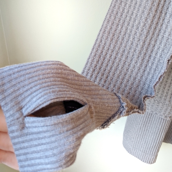 Free People North Shore Thermal Long Sleeve Gray - Picture 6 of 8